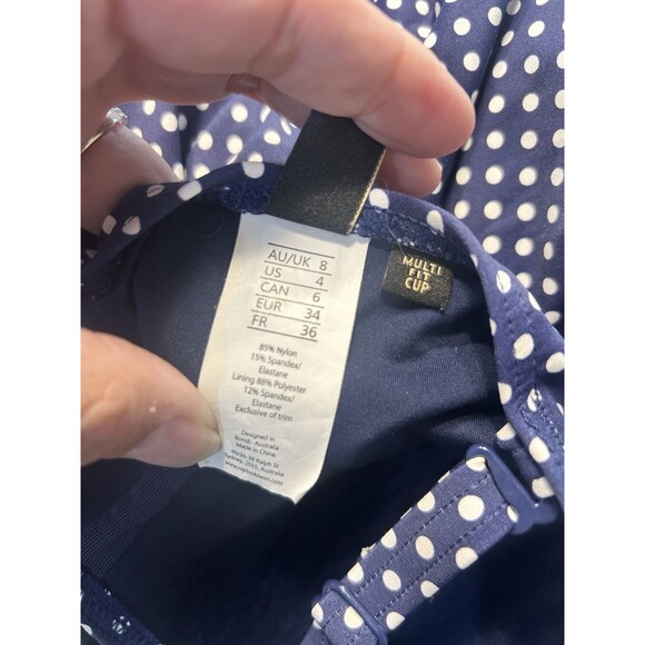 NipTuck Navy Blue And White Polka Dot Size 4 Bathing Suit Cruise Beach Retro - Picture 6 of 8